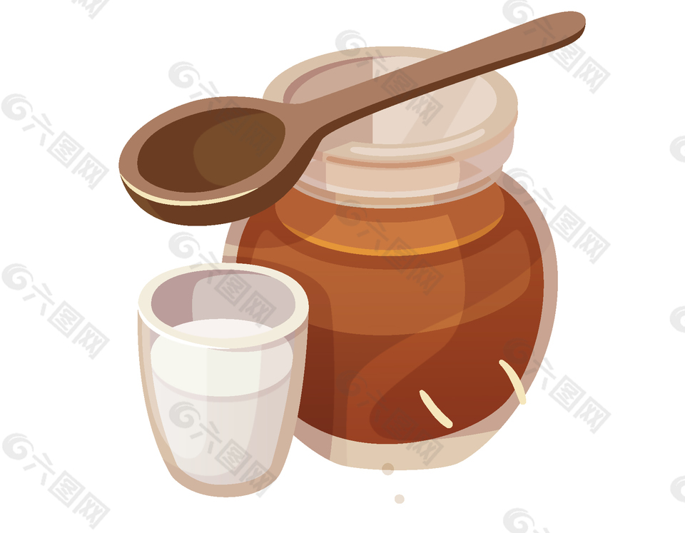 矢量牛奶蜂蜜元素