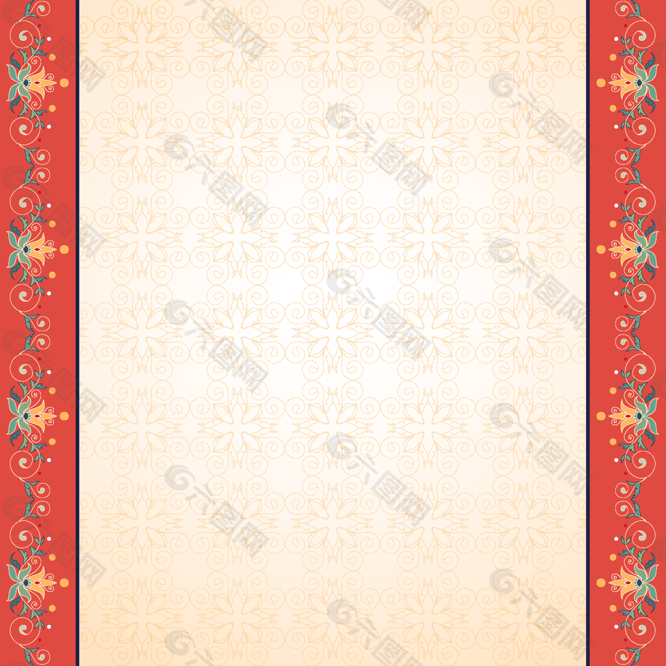 簡(jiǎn)約粉色花朵紅色小花矢量背景