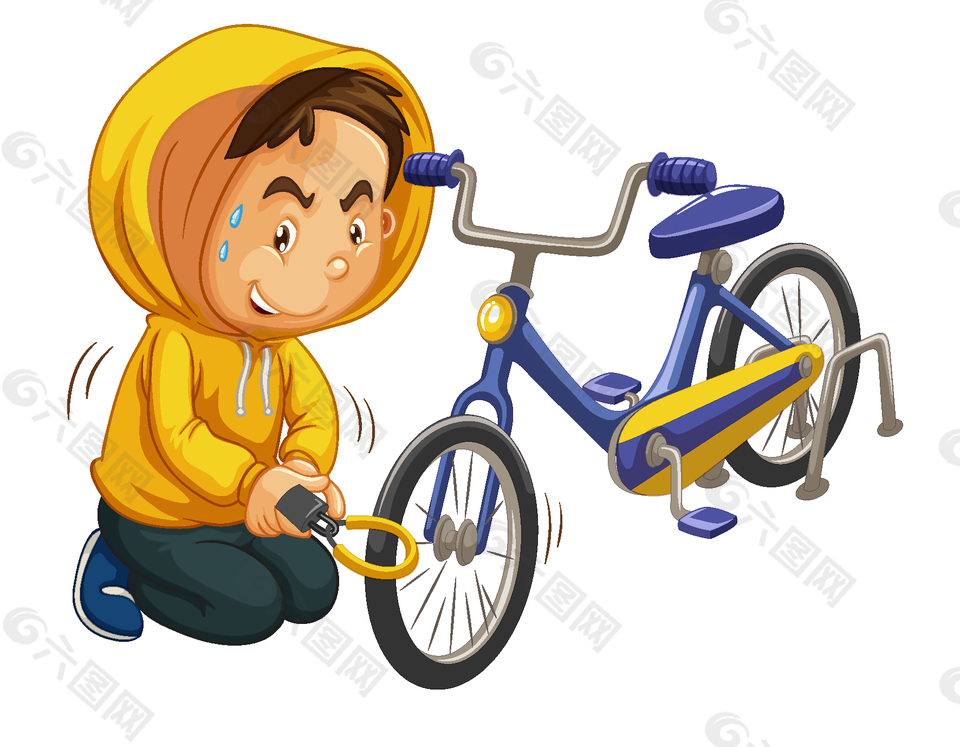 卡通小偷偷車元素
