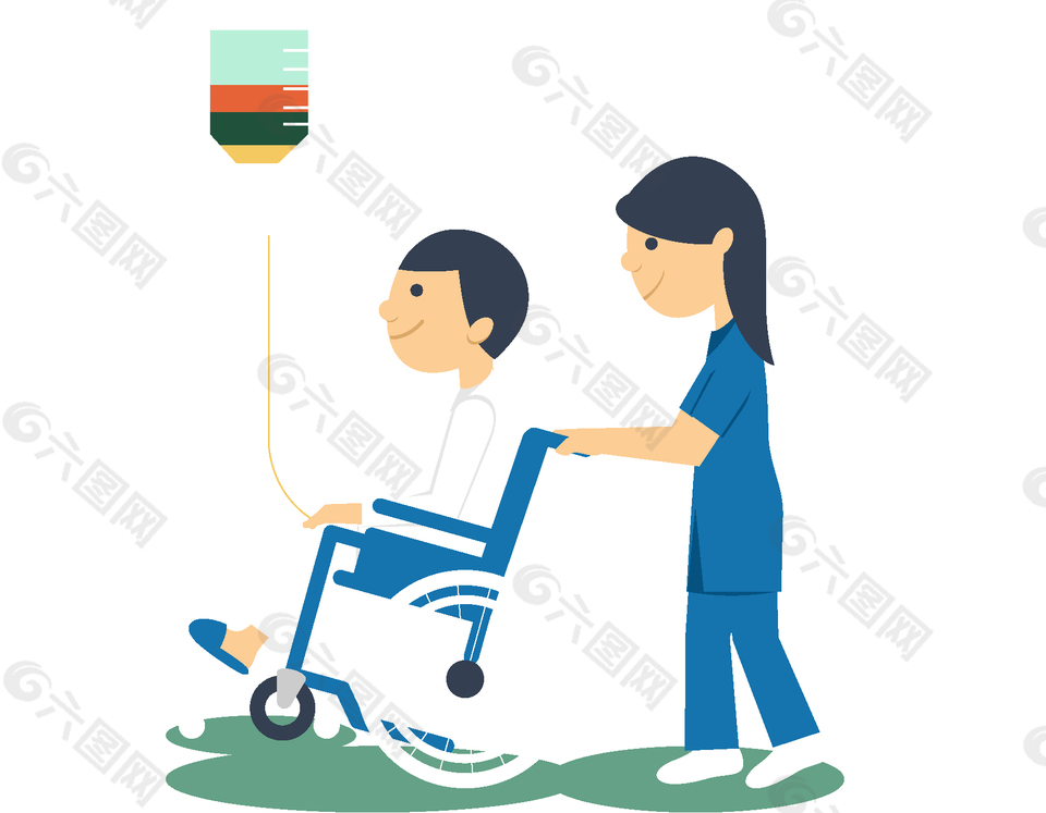 卡通醫(yī)院病人元素