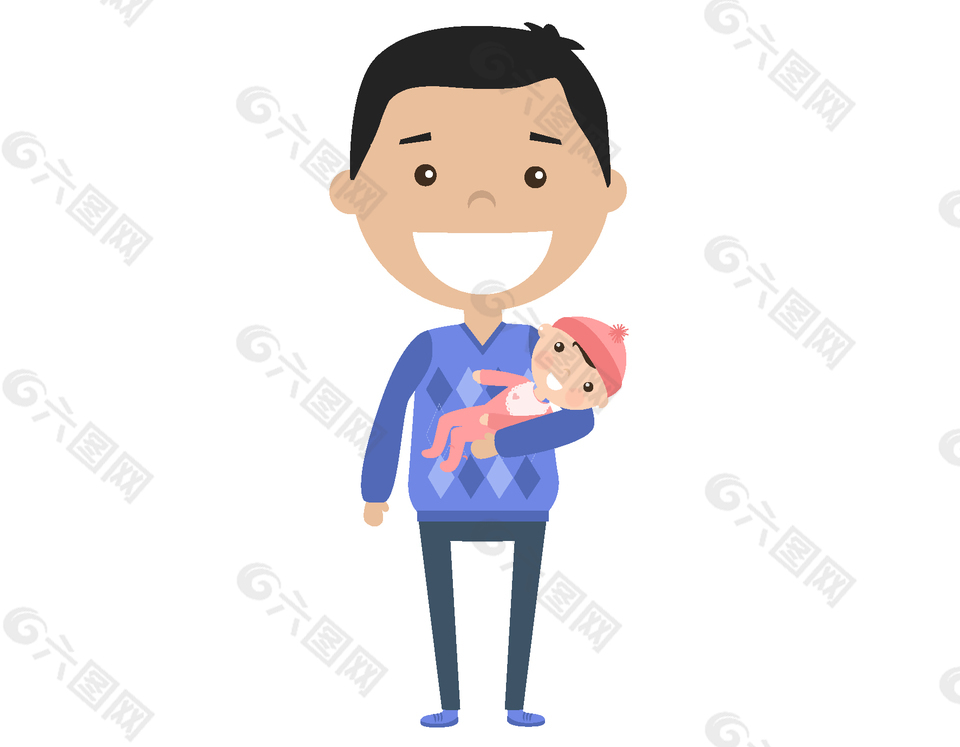 矢量卡通父子元素