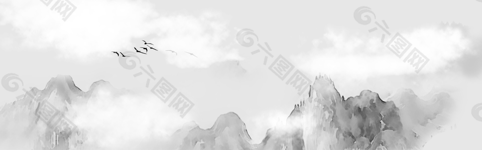 中式中国风创意山水banner背景