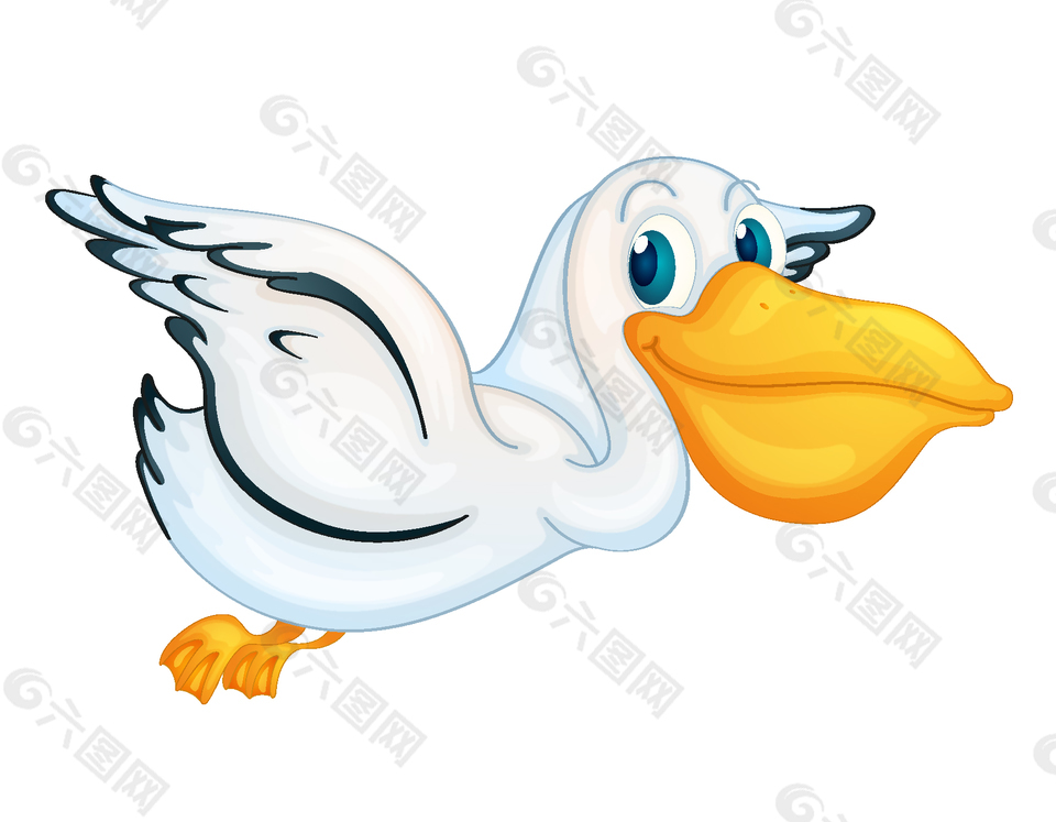 手繪歡樂起飛的鴨子矢量圖