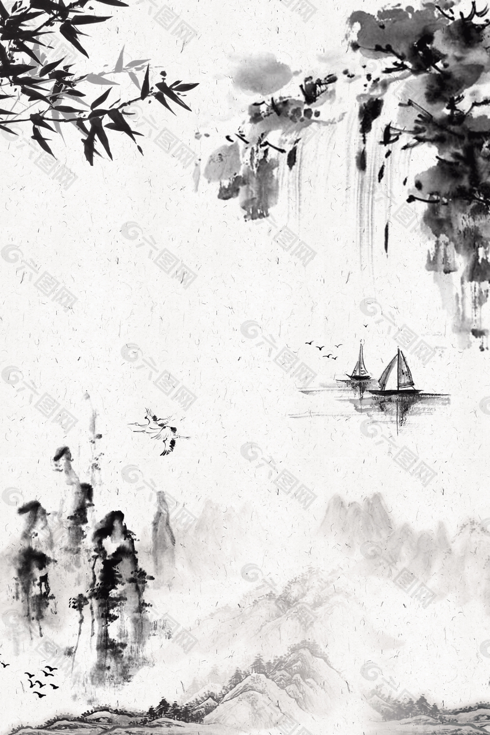 中國風(fēng)傳統(tǒng)山水風(fēng)景背景