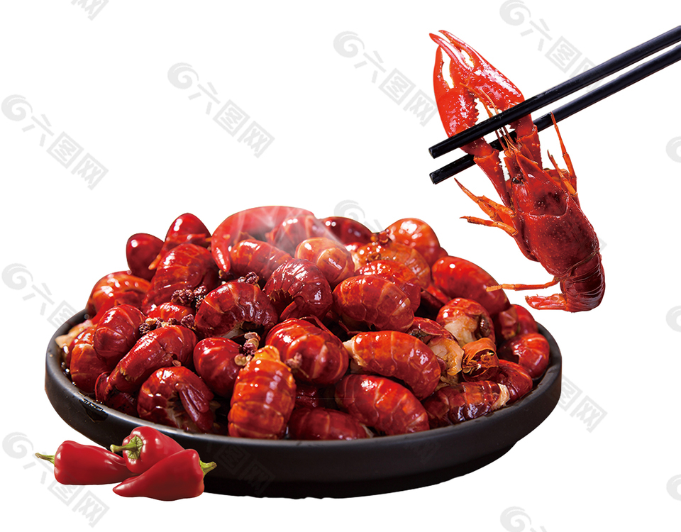 夏季美食小龍蝦元素