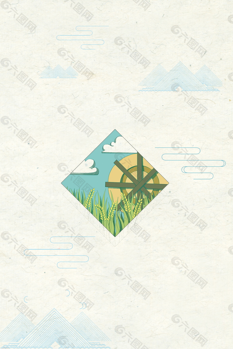 大氣小滿(mǎn)節(jié)氣麥子主題海報(bào)背景設(shè)計(jì)