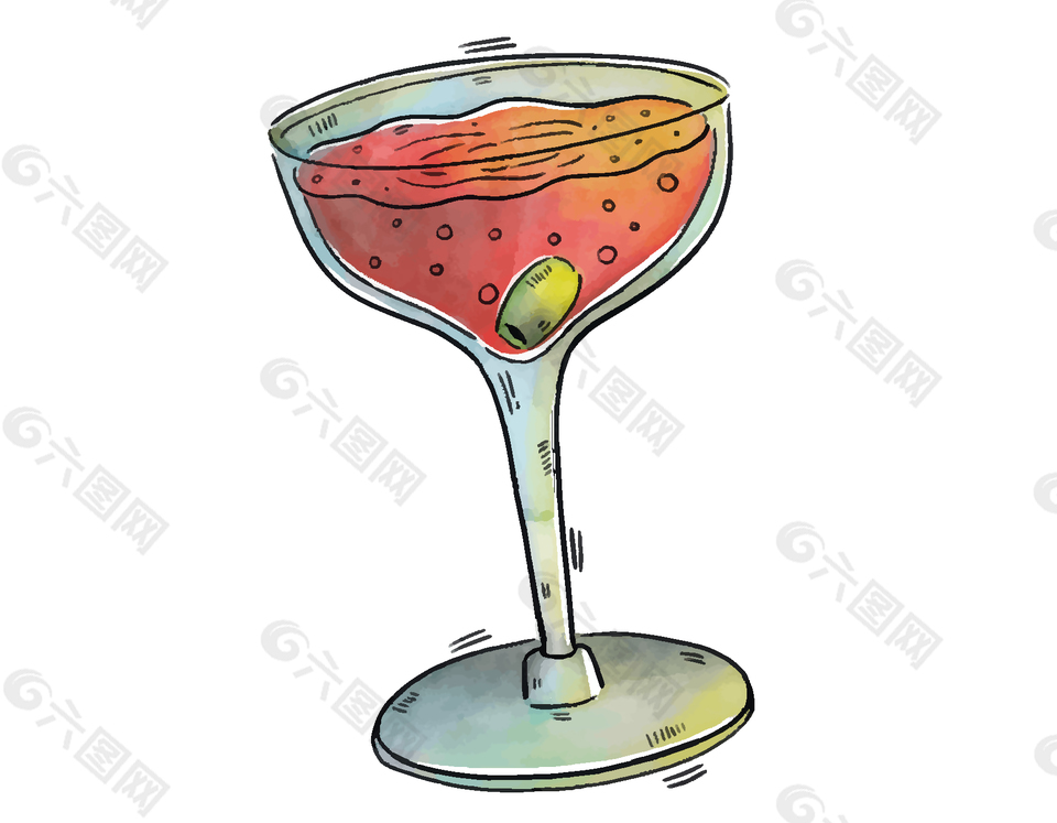 手绘夏季冷饮矢量图