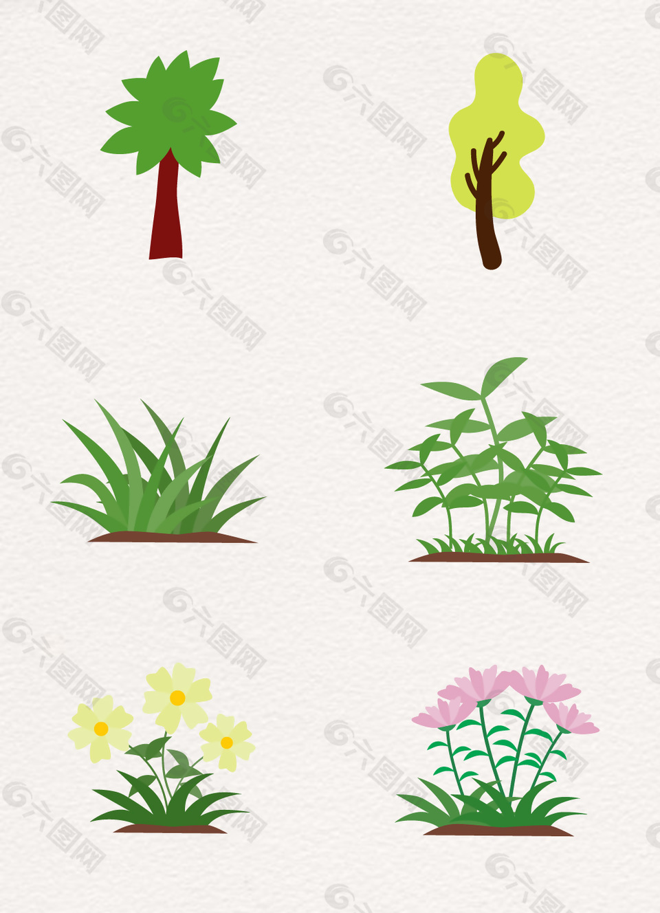 樹木花草集合矢量設(shè)計