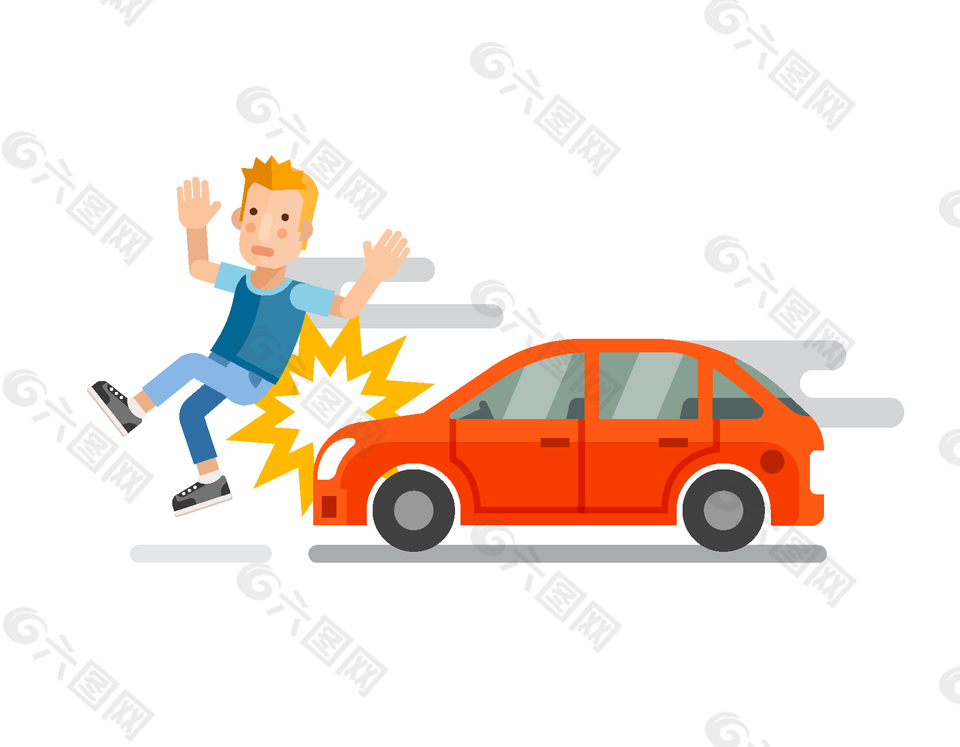 車速過快導致碰撞行人矢量圖