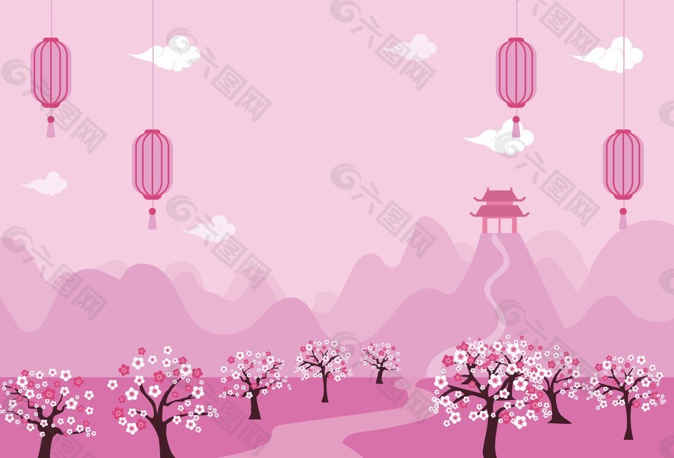 浪漫櫻花海報(bào)背景