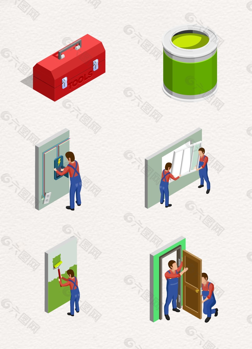 工地人物建筑设计