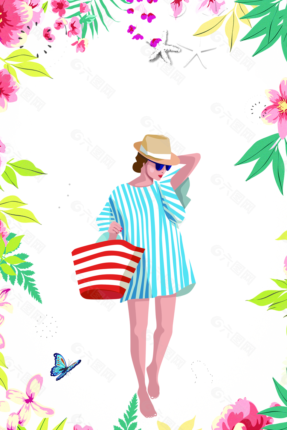 时尚夏装新品上市夏天女装春季促销背景