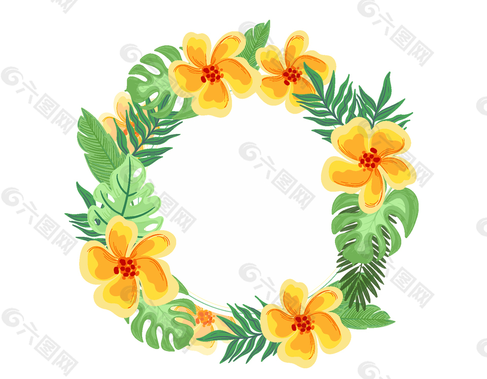 清新彩色花環(huán)元素