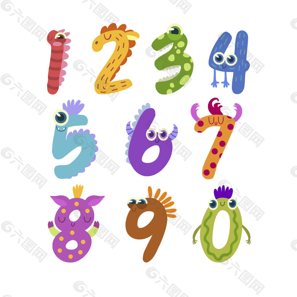 多種蟲類數(shù)字元素