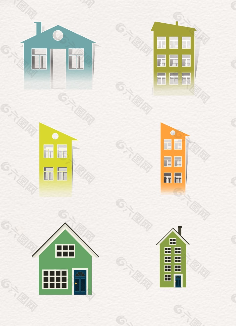 簡約卡通房屋設計