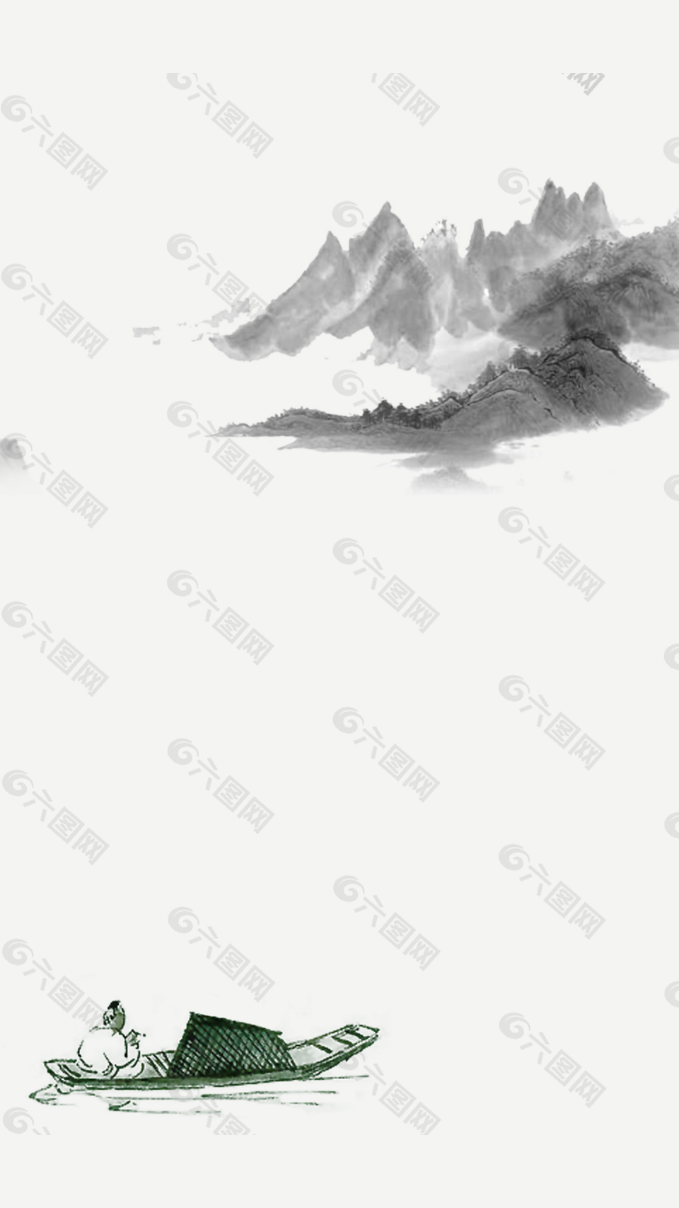 中国风端午节山水背景