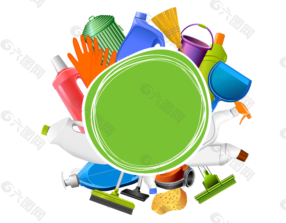矢量彩色清潔衛(wèi)生用品
