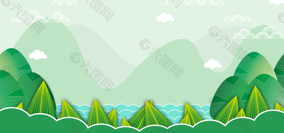 端午節(jié)粽享端午簡約卡通海報(bào)背景