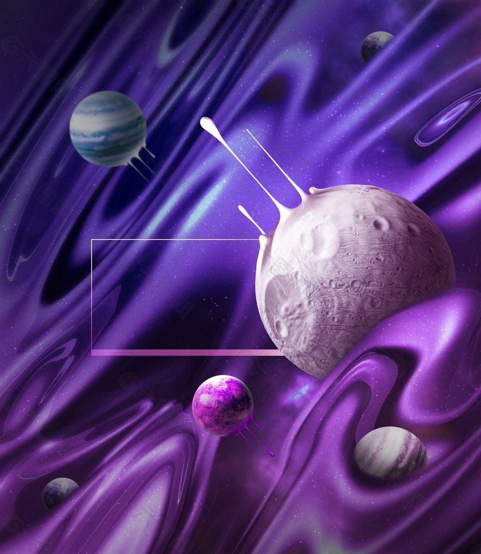 太空星球科技故障海報
