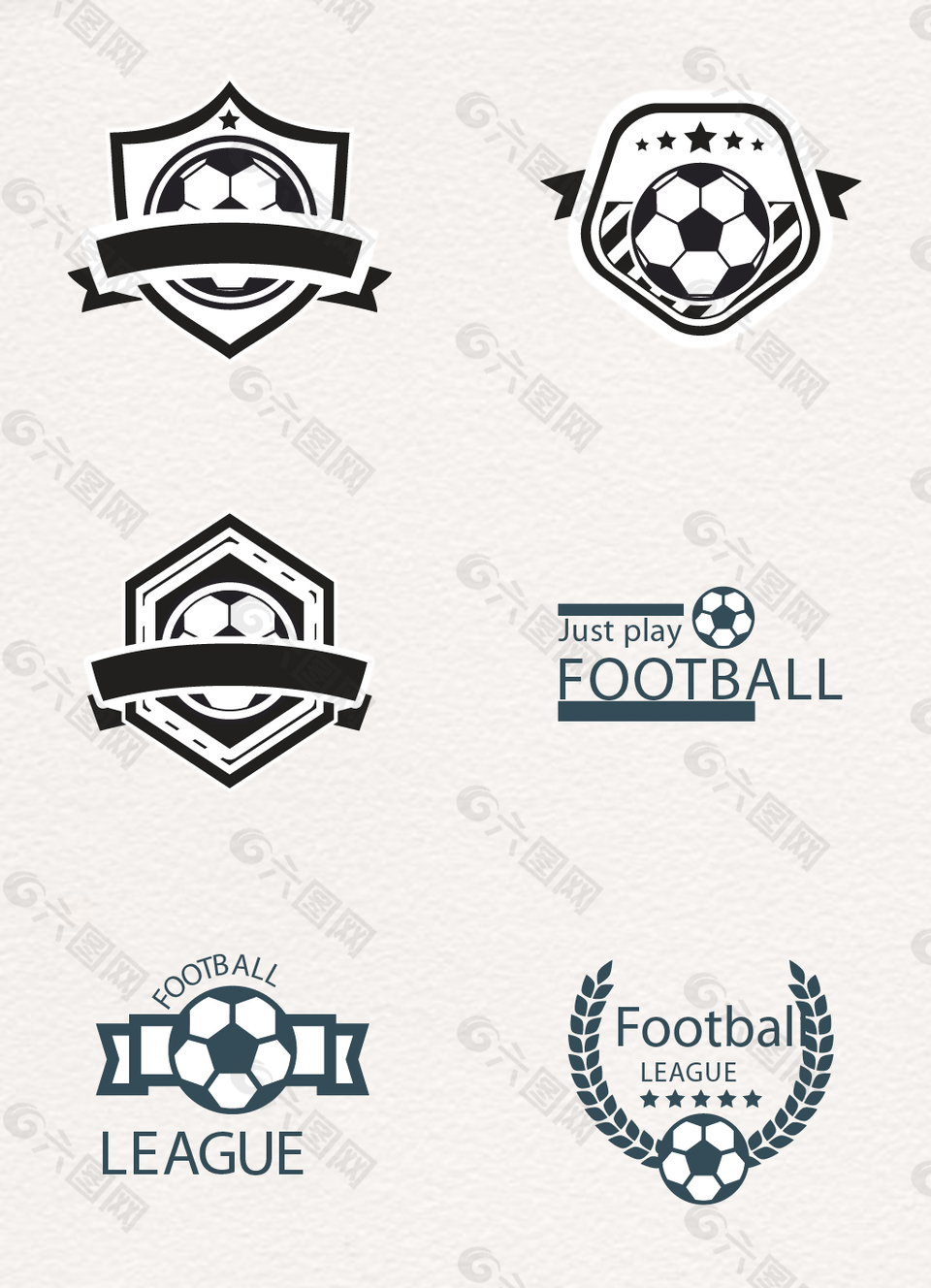 黑白足球矢量標志
