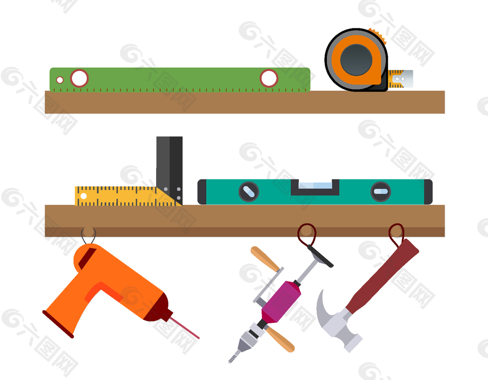手工制作家具工具矢量圖