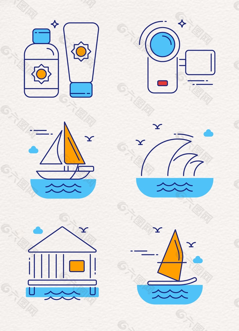 夏日海洋海灘生活