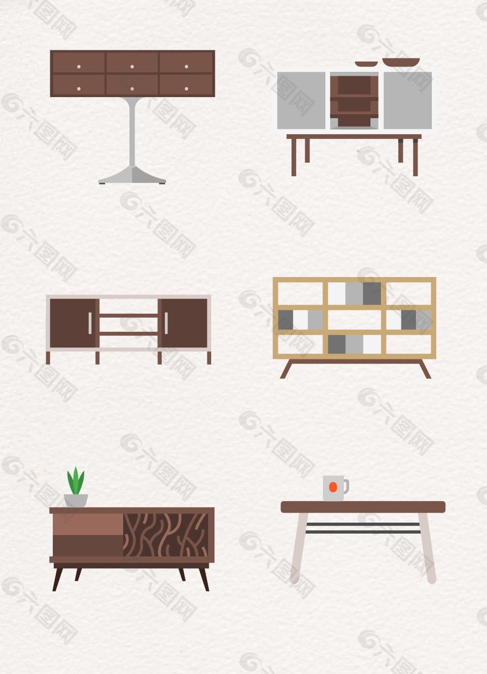 簡(jiǎn)約棕色家具設(shè)計(jì)