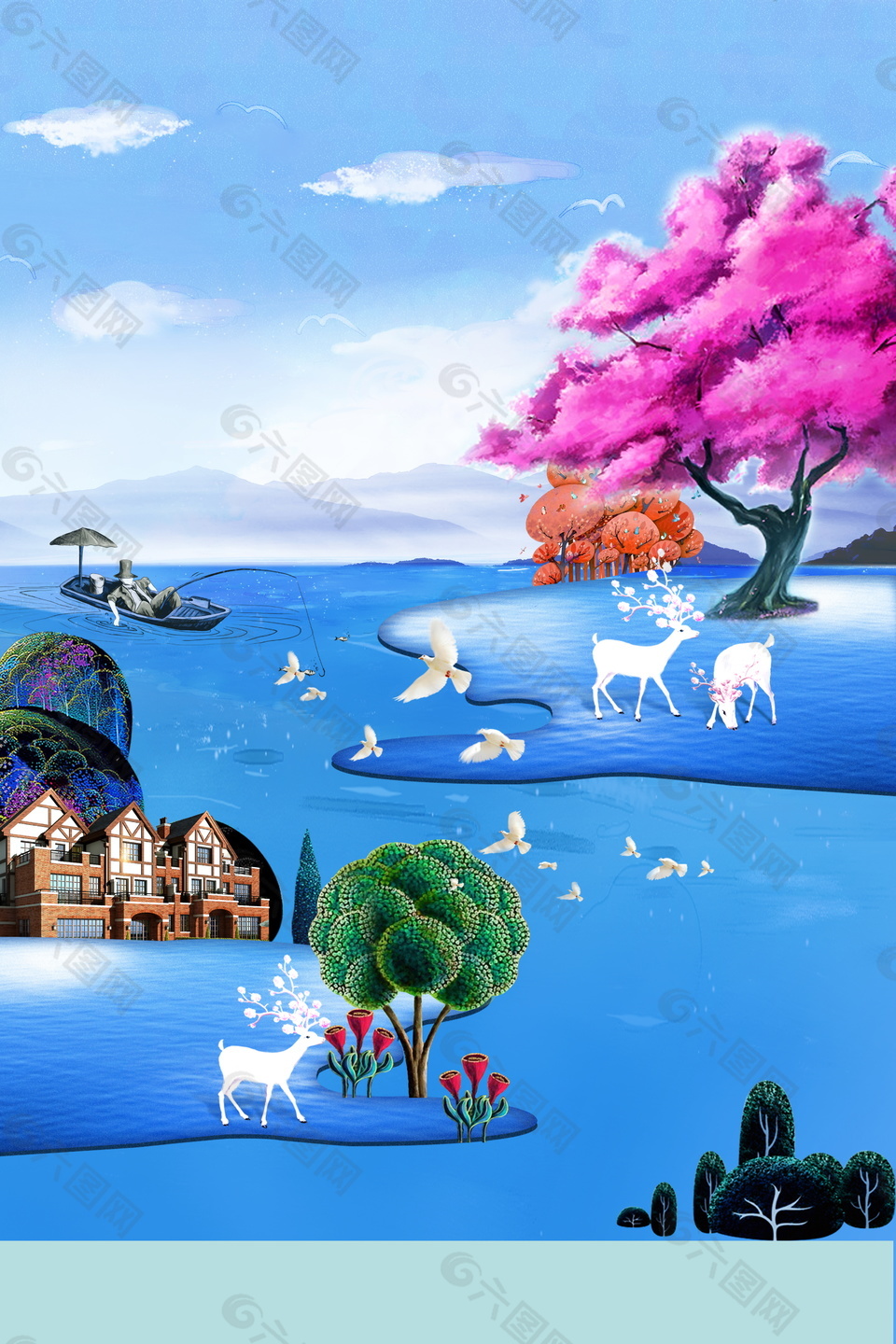 唯美創(chuàng)意房地產(chǎn)海報(bào)素材