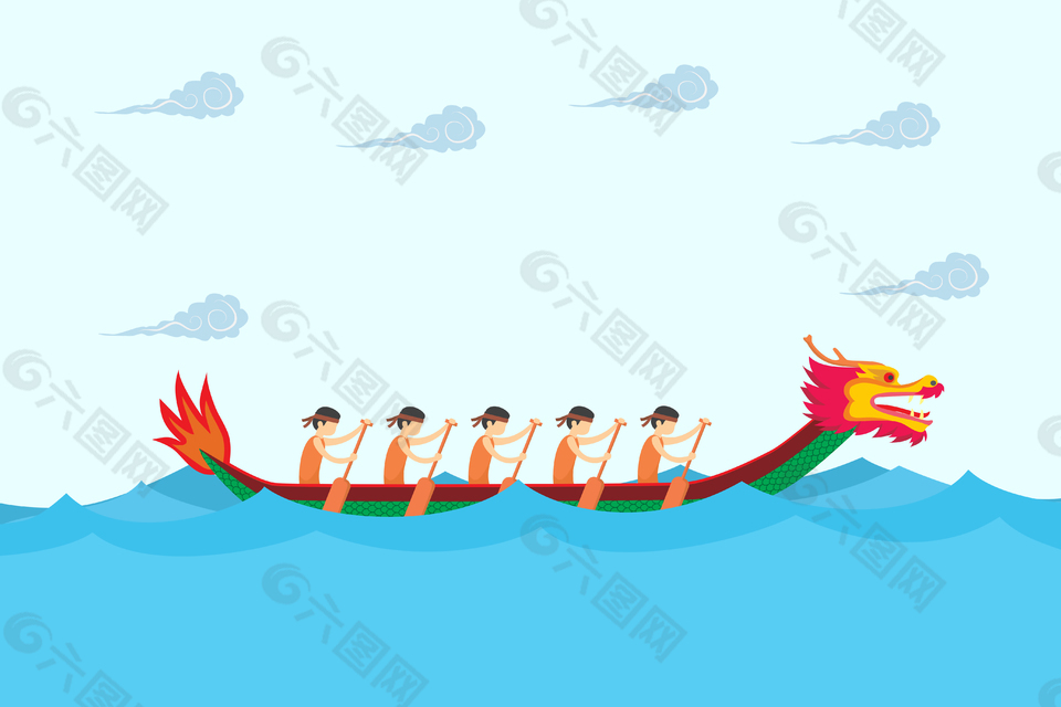 手繪卡通端午節(jié)背景