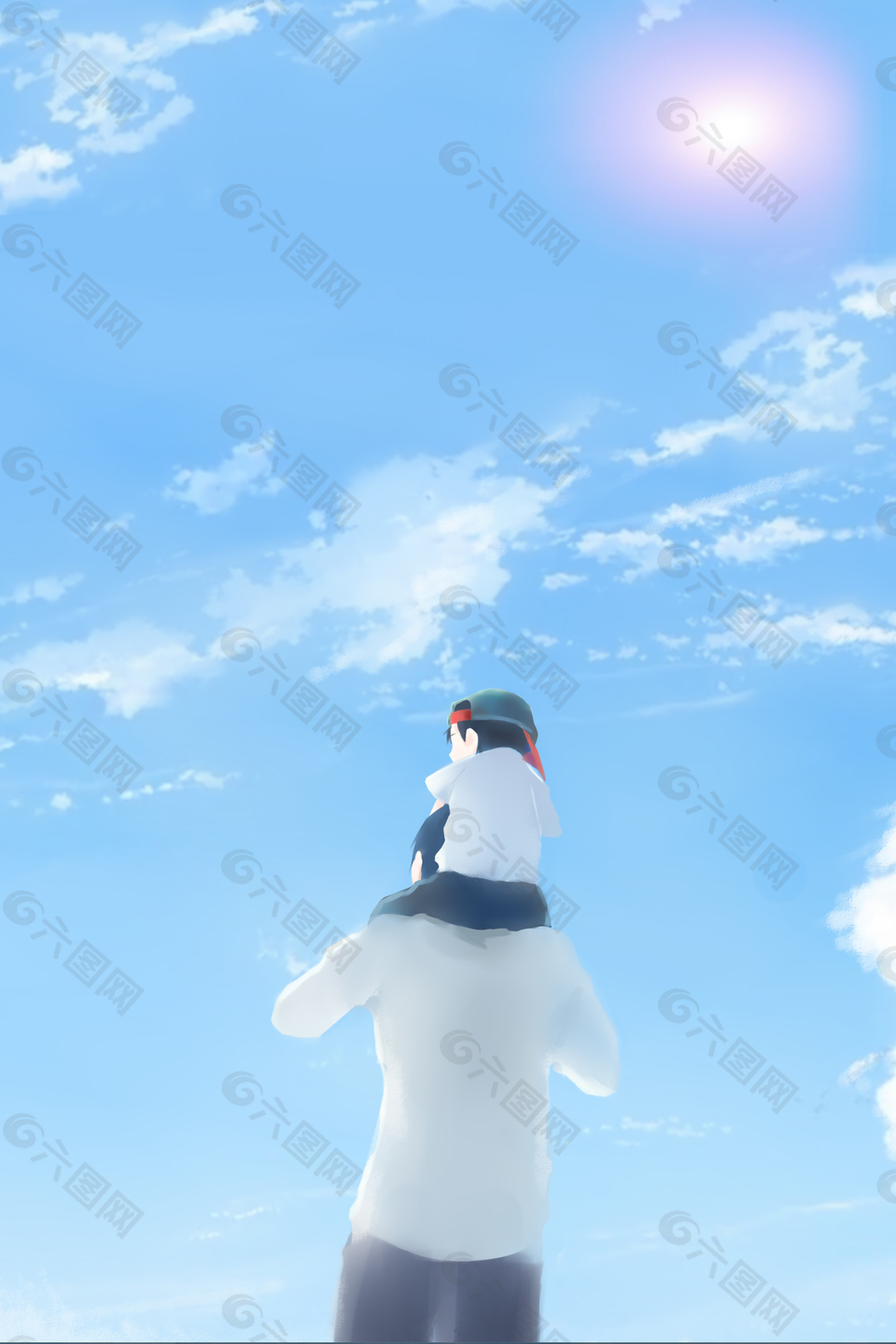 藍色感恩父親節(jié)海報背景