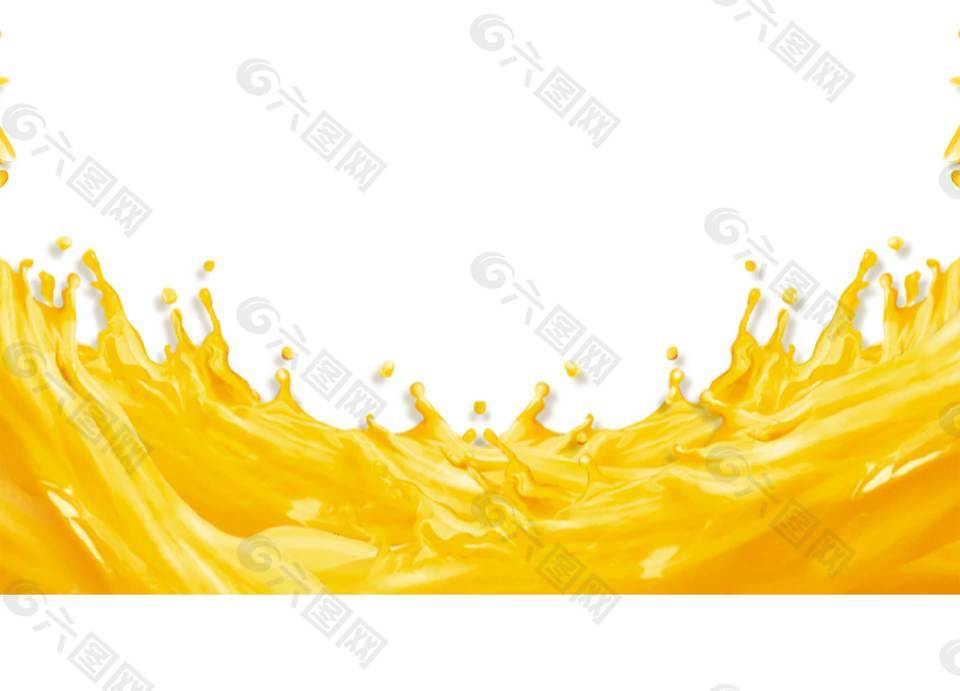 小清新黃色果汁元素