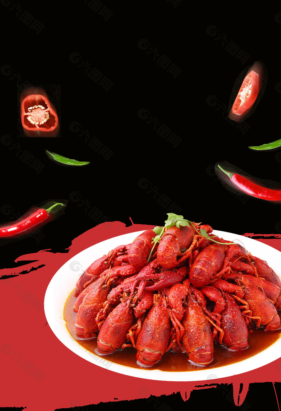 小龍蝦美食背景