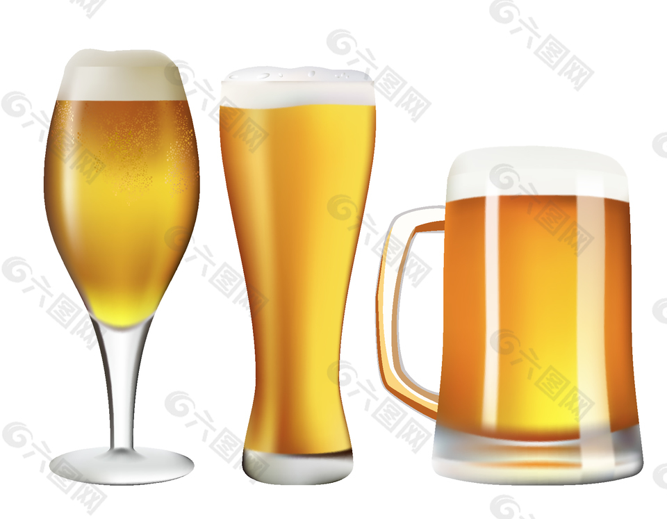 矢量黃色啤酒元素