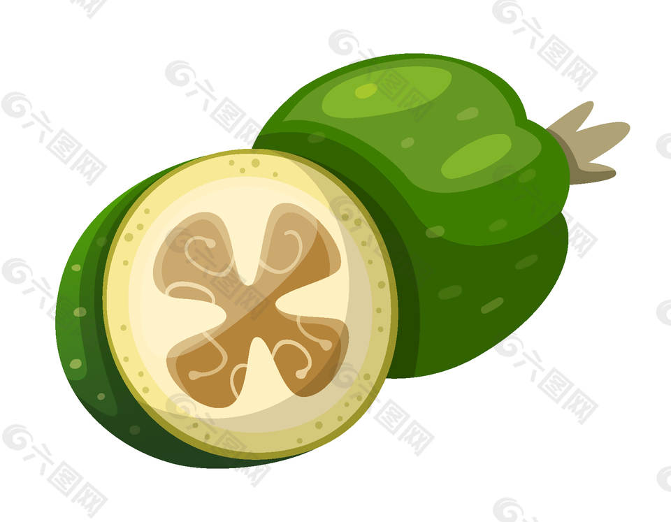 抽象綠色水果元素