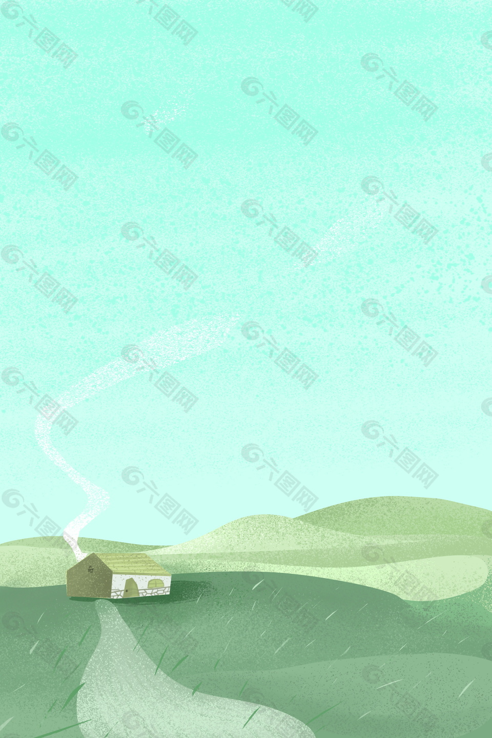 簡約草地房子小暑節(jié)氣背景設(shè)計