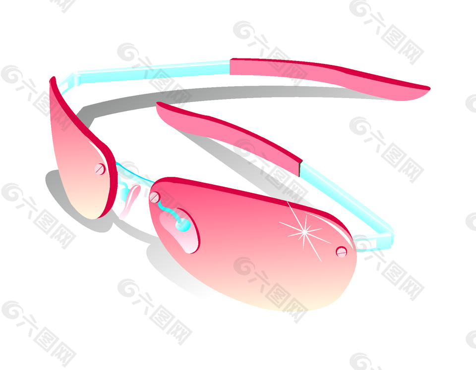 矢量粉色眼鏡元素