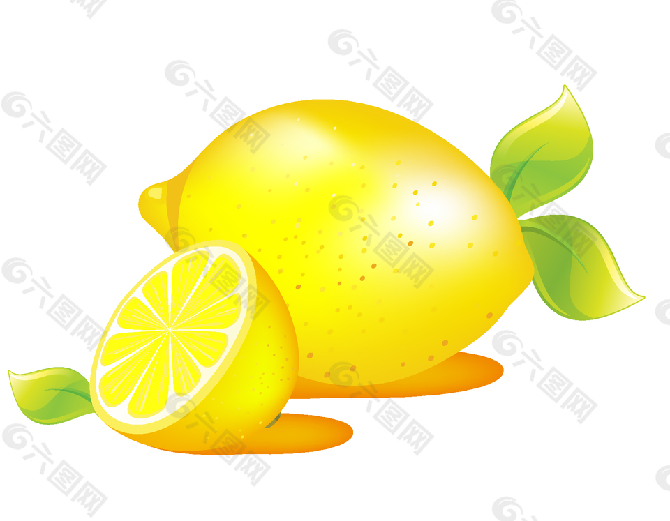 矢量黄色柠檬元素