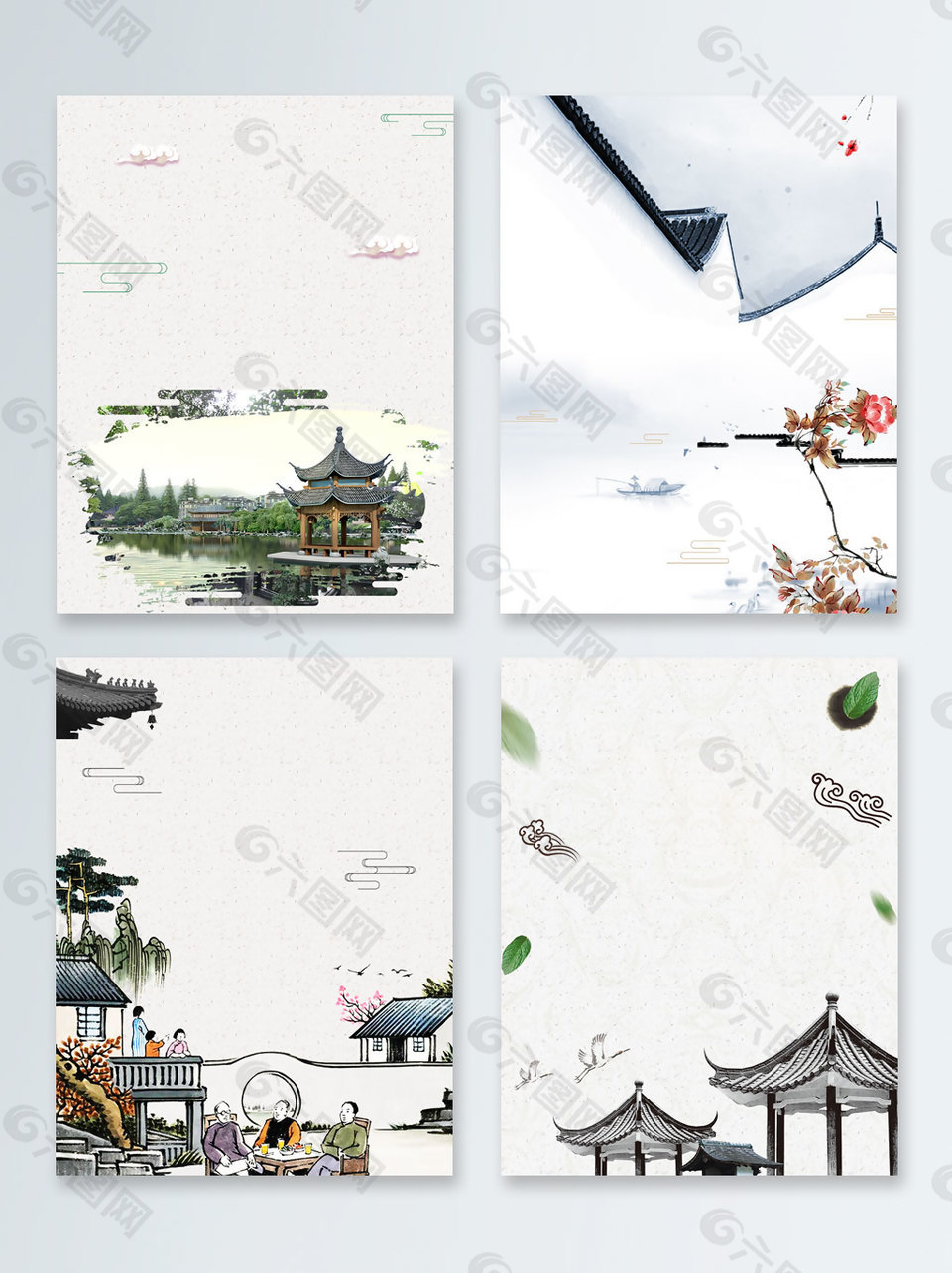 亭子涼亭古建筑中國風(fēng)廣告背景