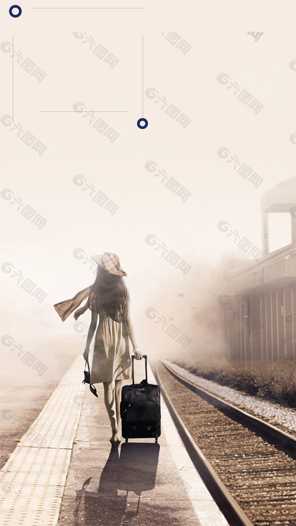 高鐵行李箱旅游背景