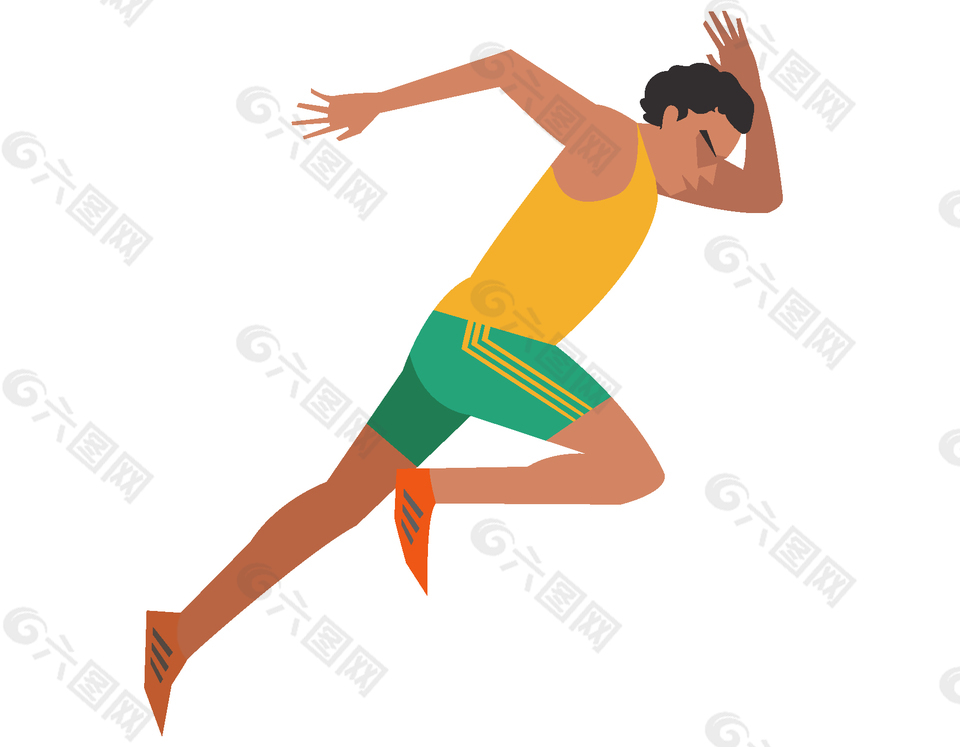 扁平化比賽跑步選手