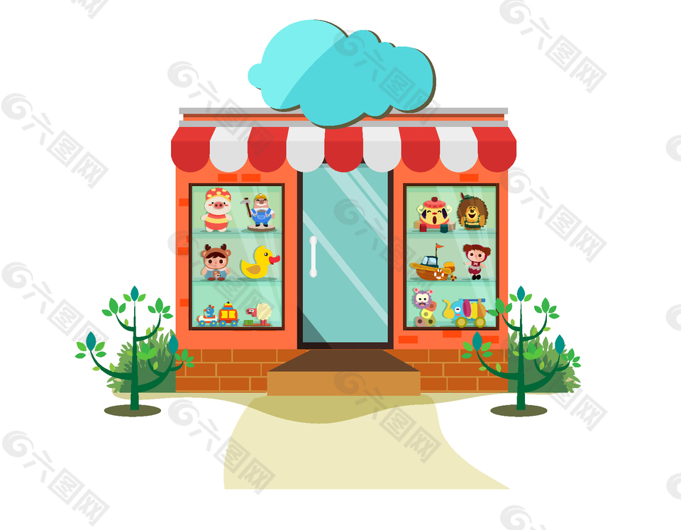 小清新夏日玩具店元素