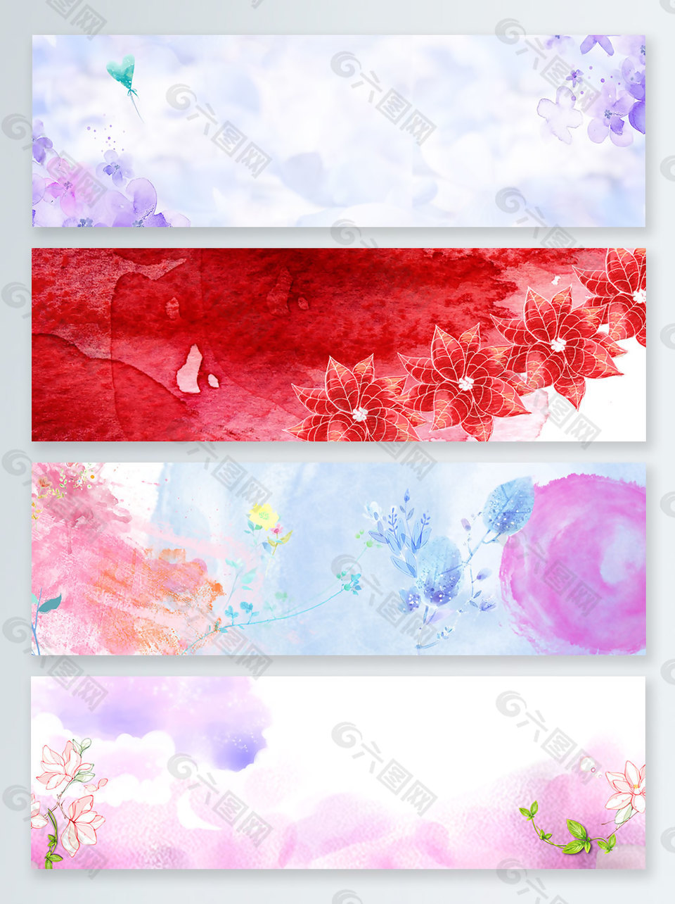 水彩夏季上新banner背景