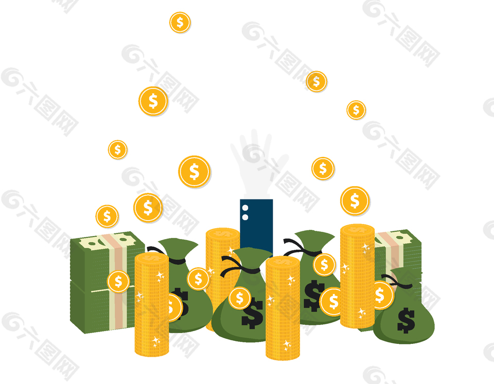 矢量黃色金幣元素
