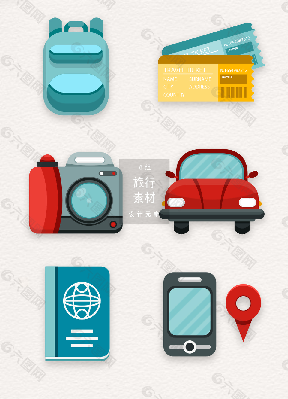 矢量旅行旅游AI素材