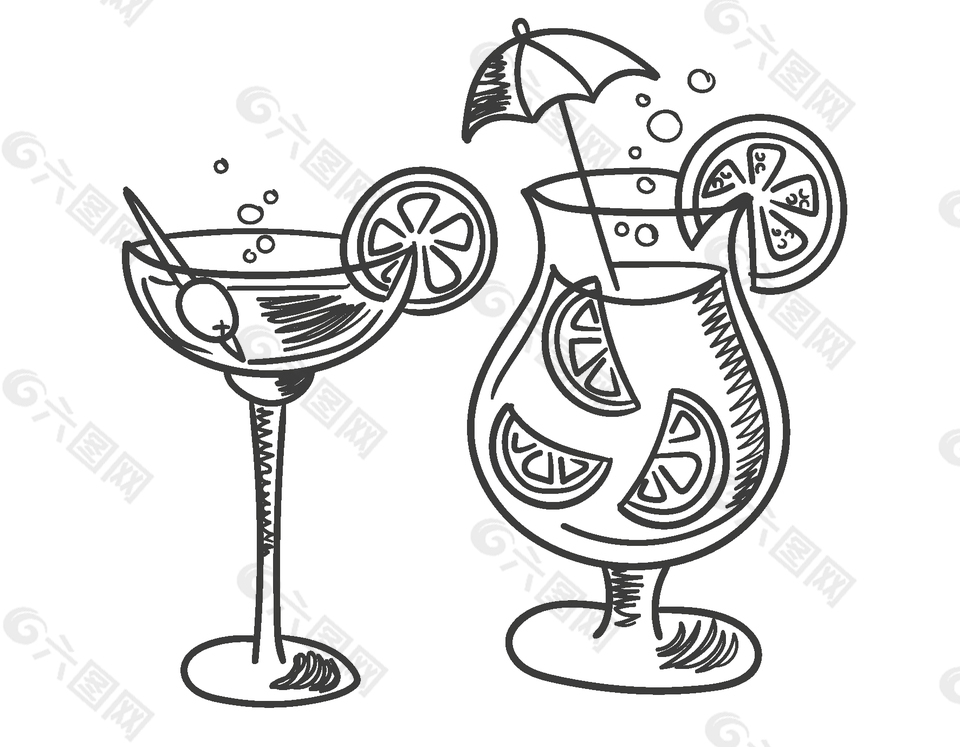創(chuàng)意夏日冷飲簡筆畫