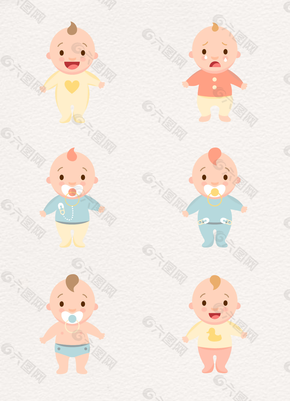 6款母嬰素材卡通嬰兒