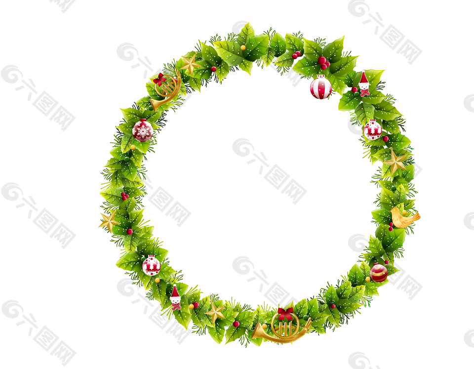 清新綠色樹(shù)葉邊框元素