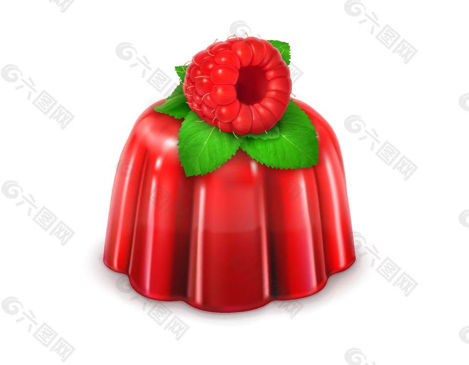 矢量紅色草莓蛋糕元素