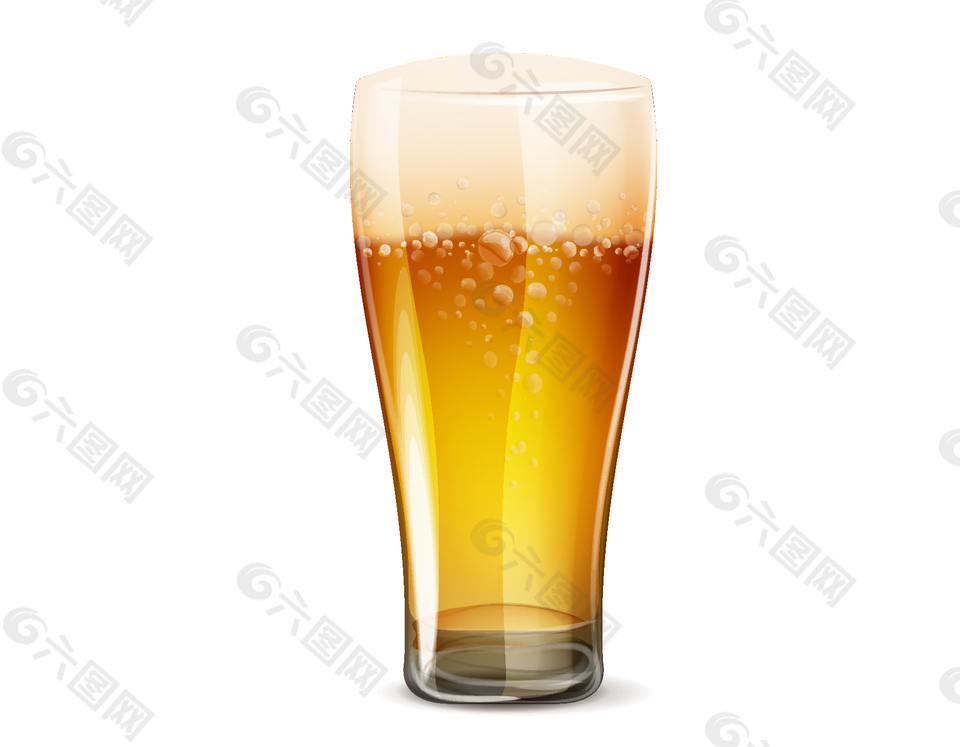 卡通清新啤酒杯元素