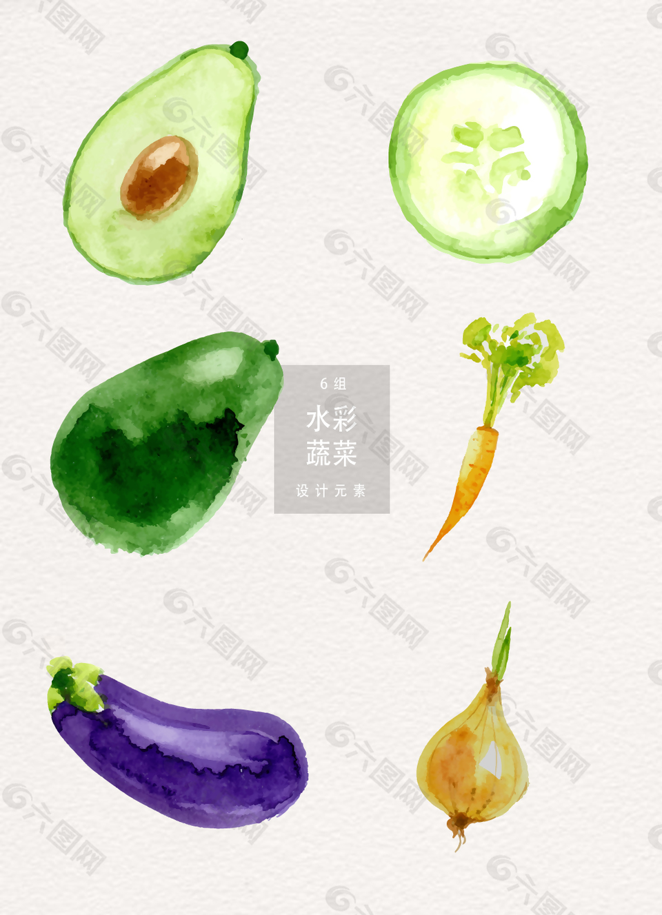 水彩手繪蔬菜插畫